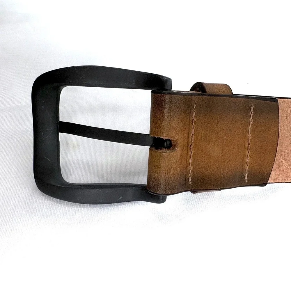 Lebrutt Belt Brown Genuine Italian Leather Made in Canada Size 34 Ombre‎ 1.5in